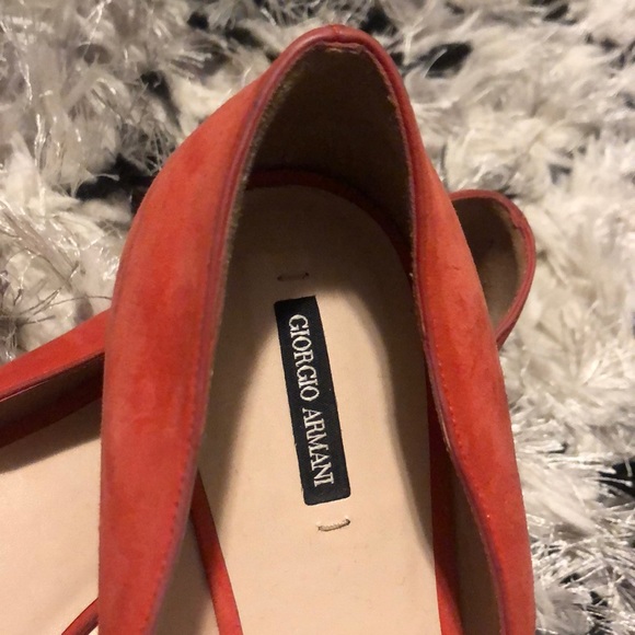 Red Giorgio Armani flats. size 38 1/3 - Picture 2 of 2